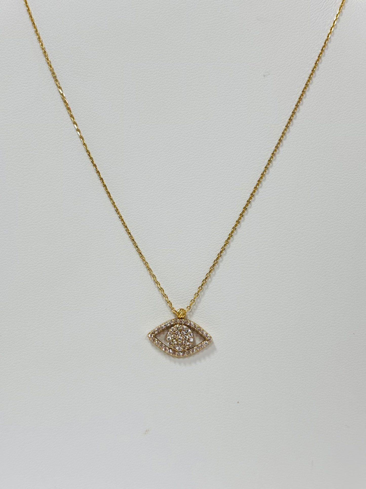 14K Evil Eye Pendant + Chain