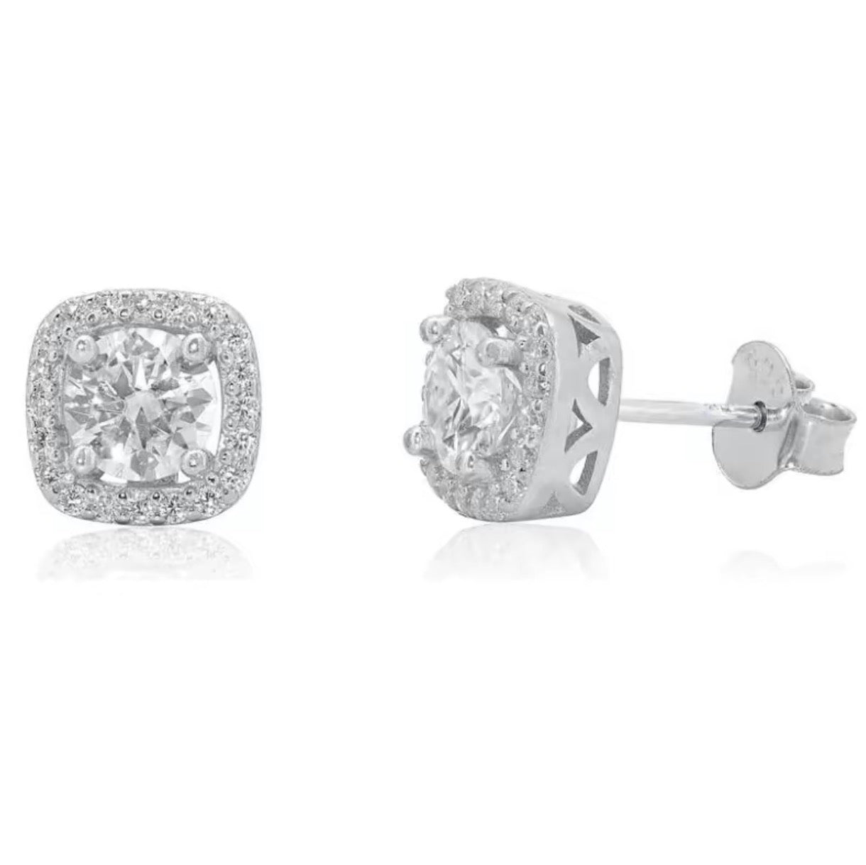 Moissanite 925 Sterling Silver Halo studs