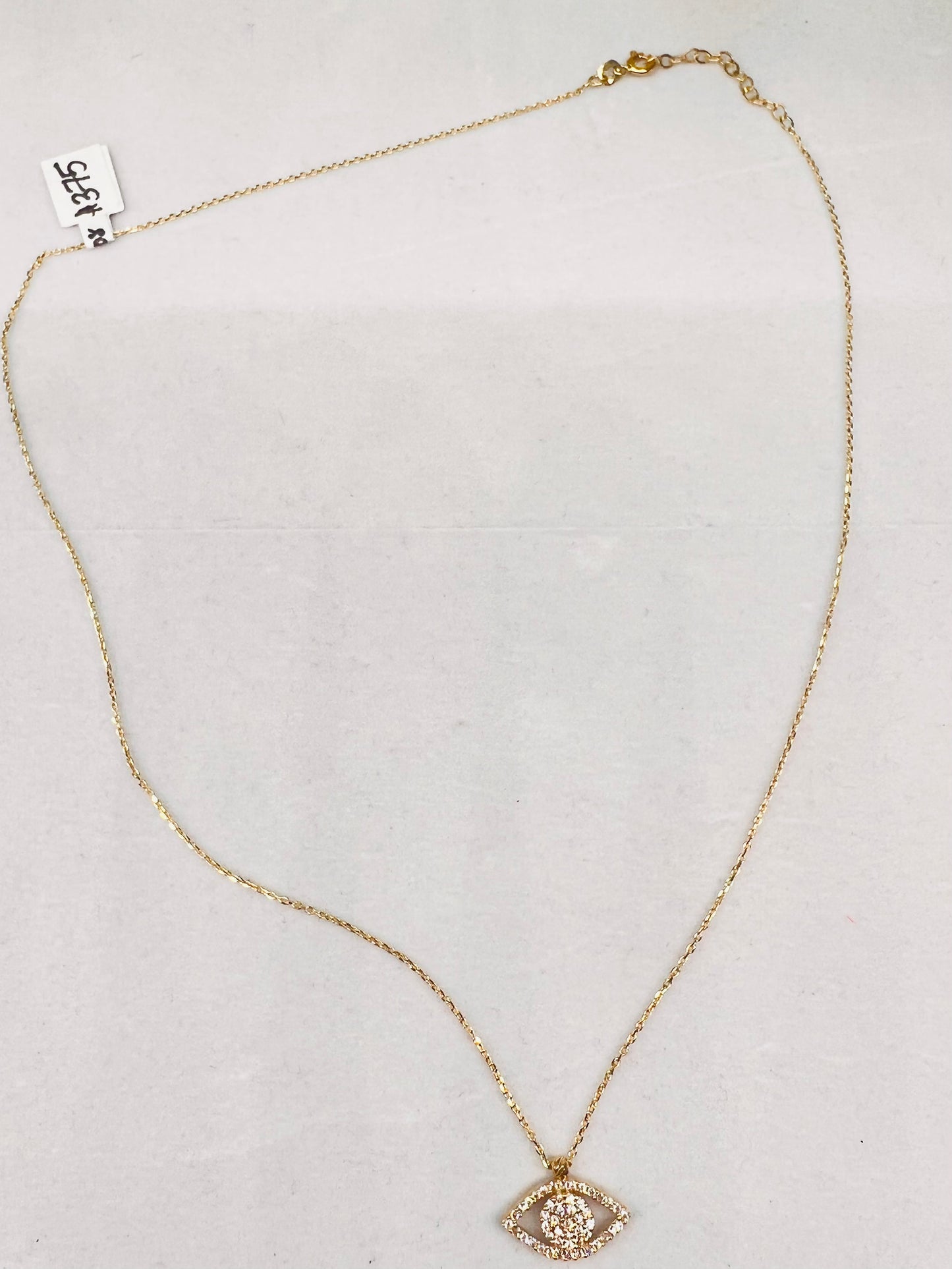 14K Evil Eye Pendant w/Chain