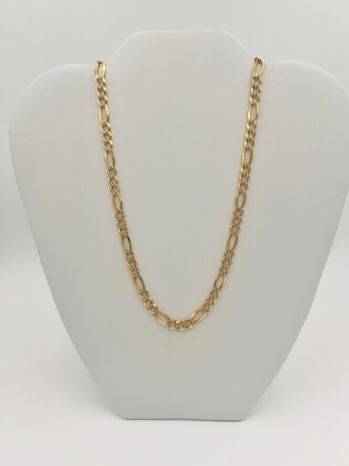 14K Figaro Diamond Cut Chain