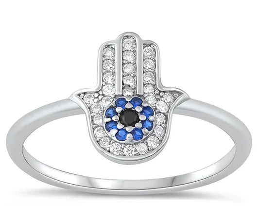 925 Sterling Silver Hamsa Ring