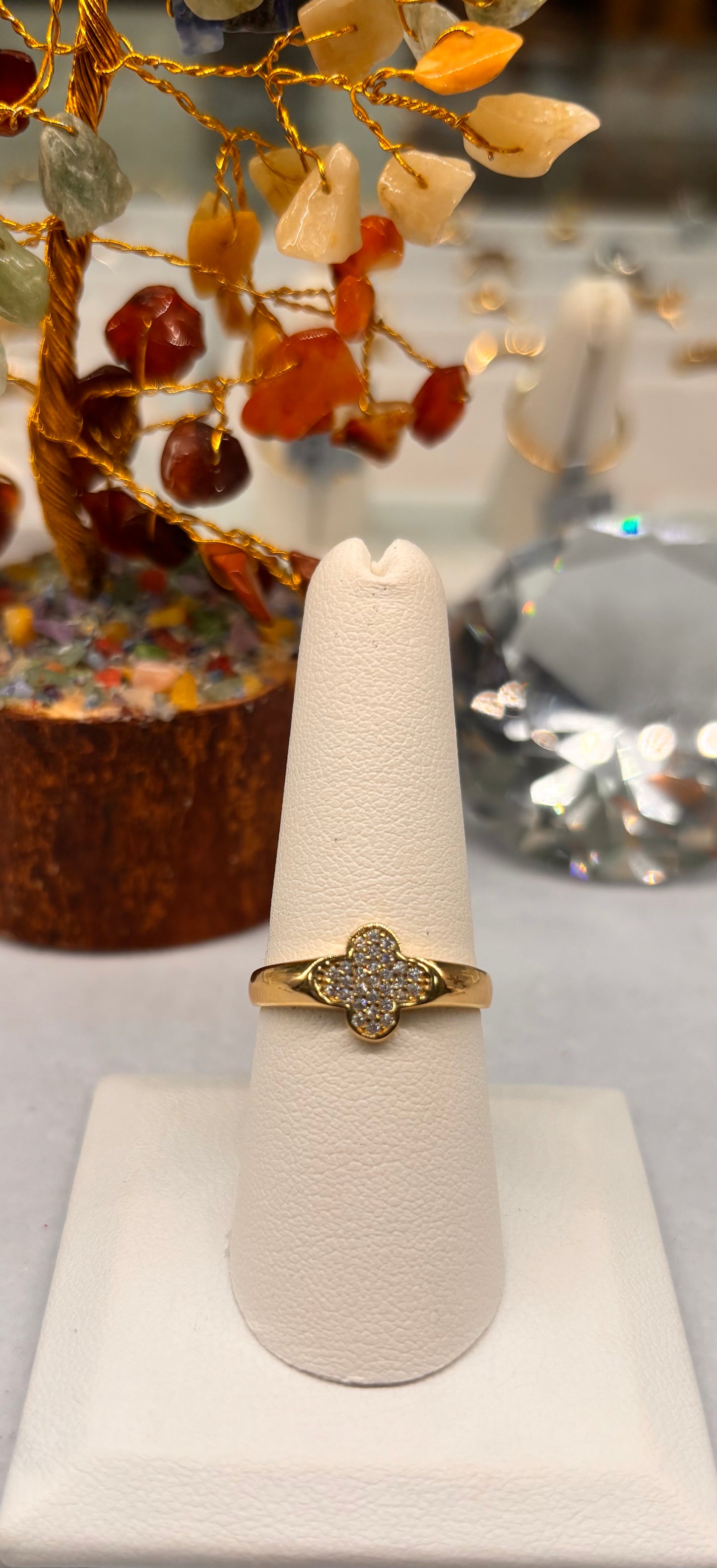 14K Clover Multi Stone Ring