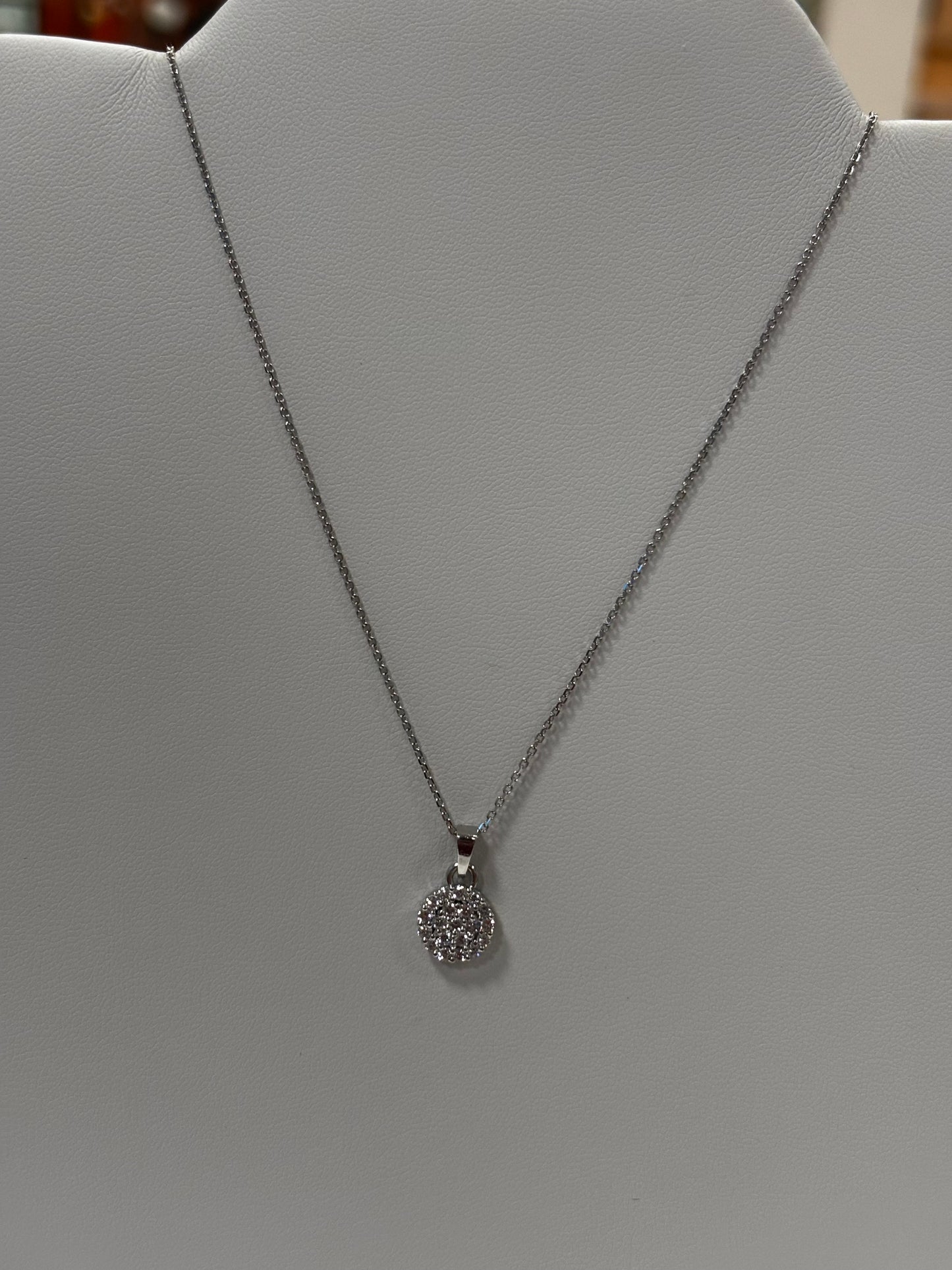 14k white gold Lab Diamond pendant  necklace  2/3 Ct.t.w.