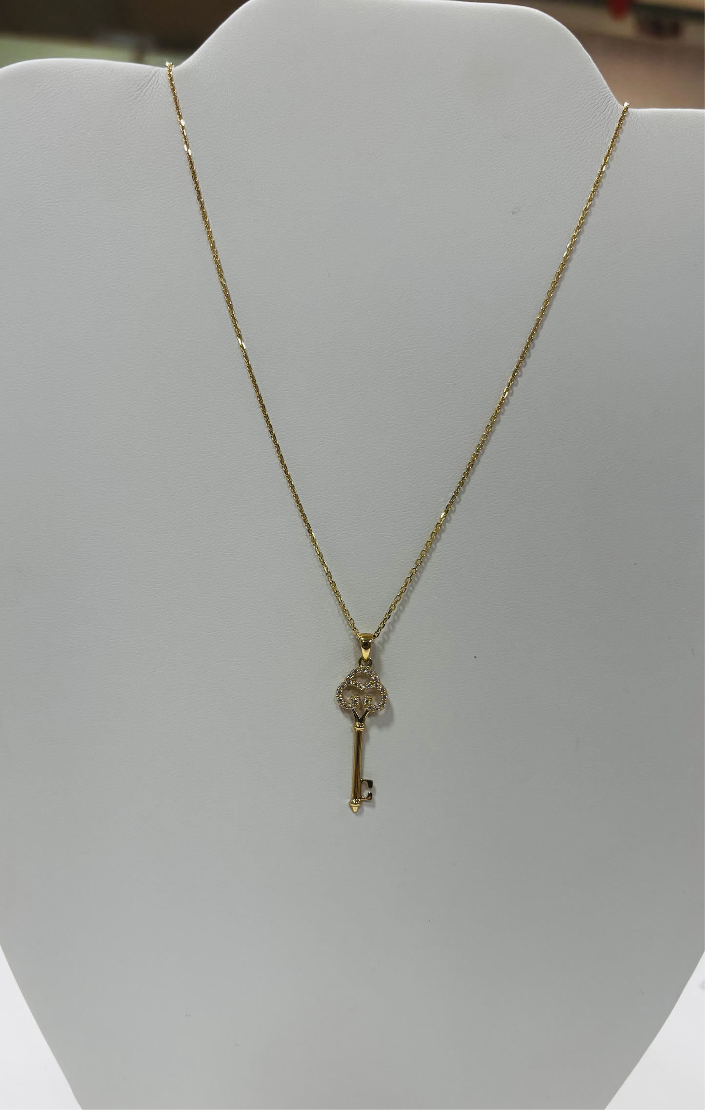 14K Gold Key+Chain