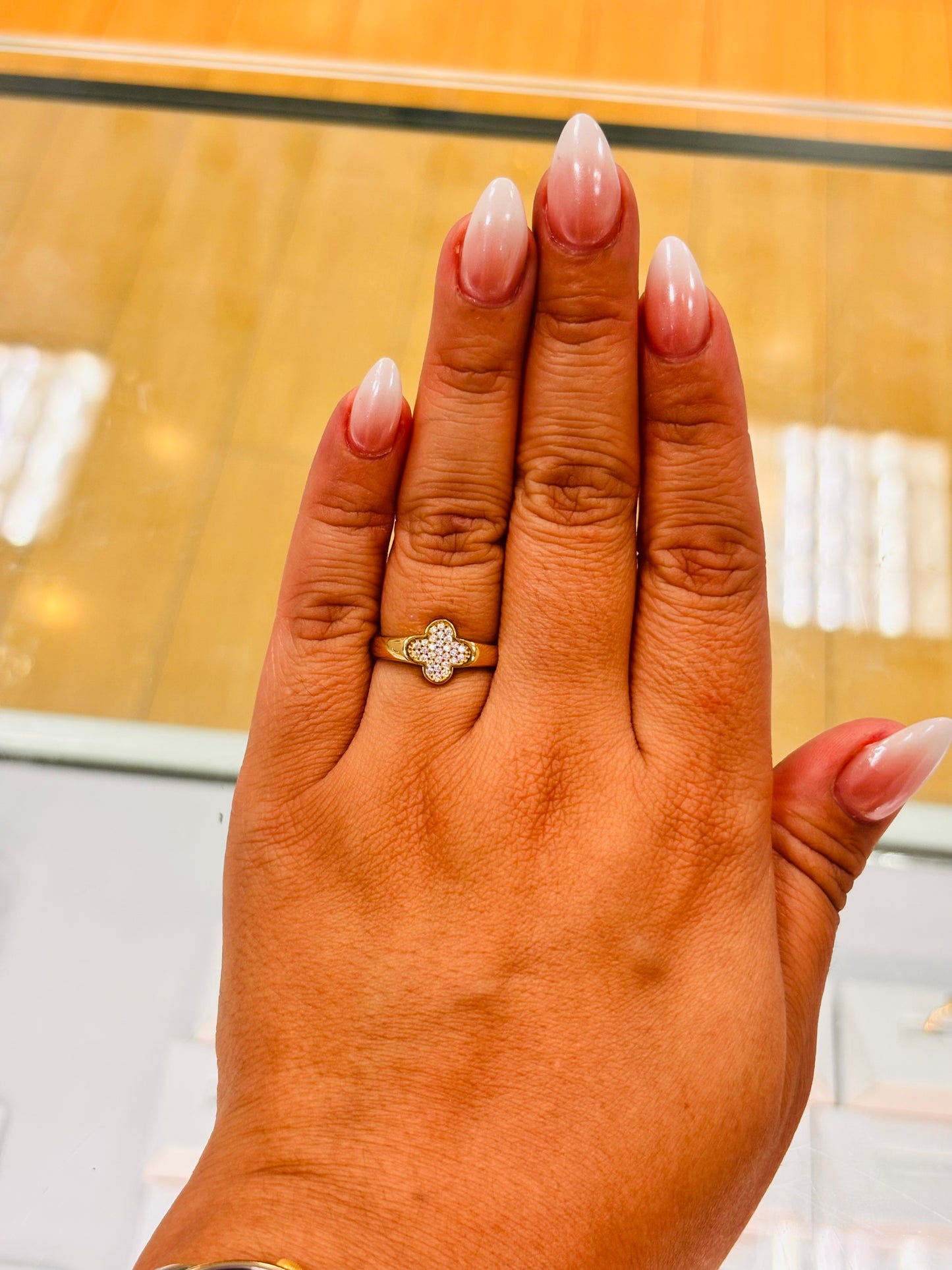 14K Clover Multi Stone Ring