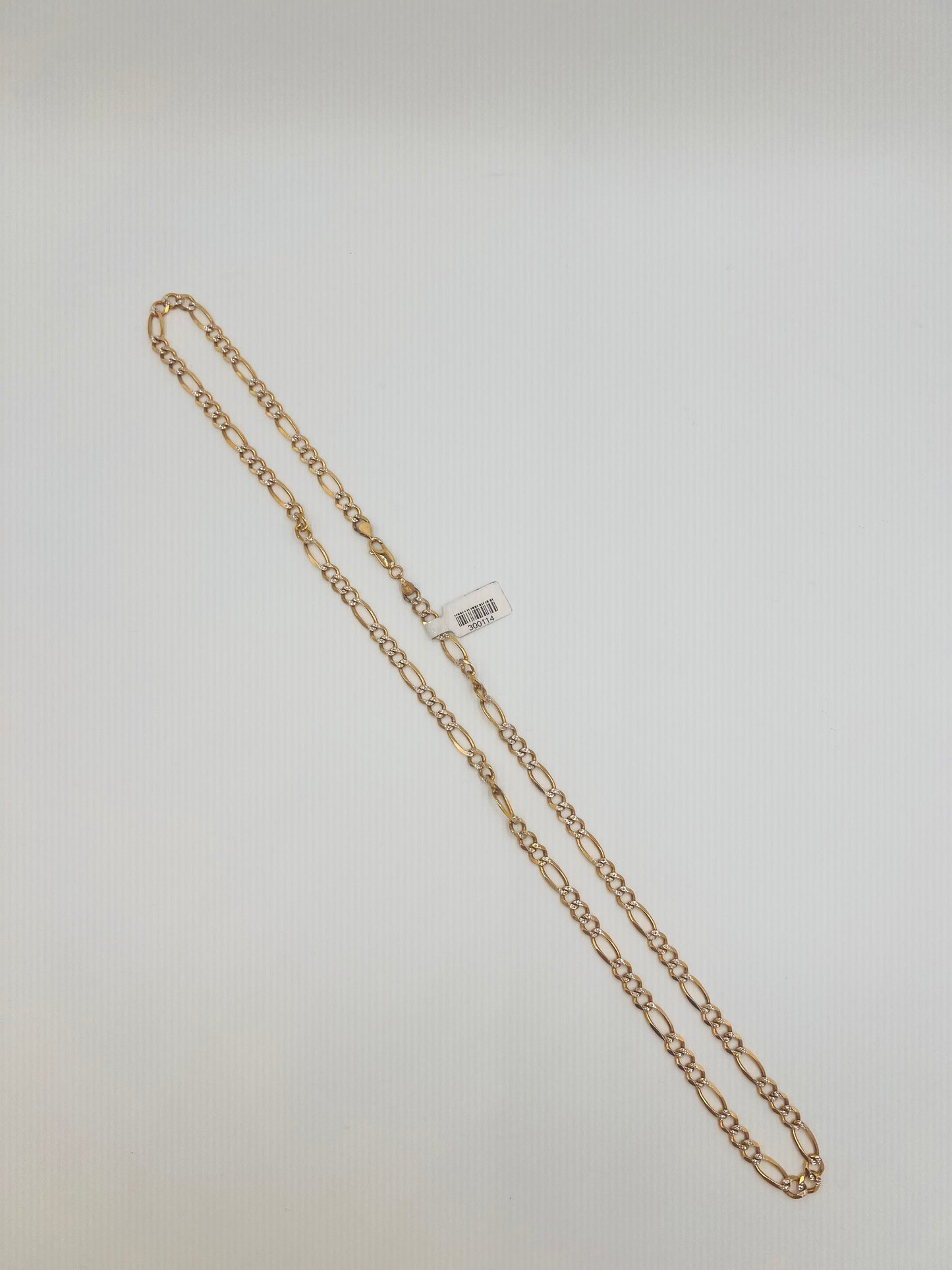 14K Figaro Diamond Cut Chain