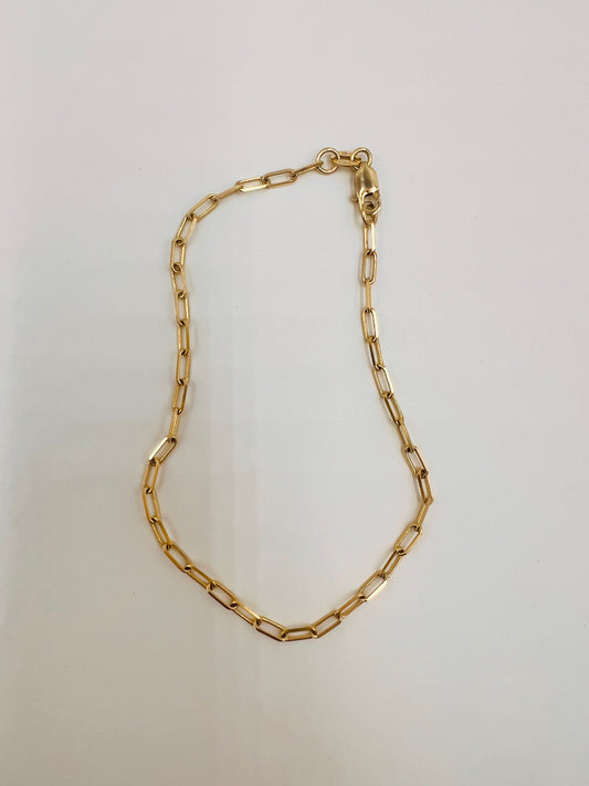 Paper clip Bracelet 14K