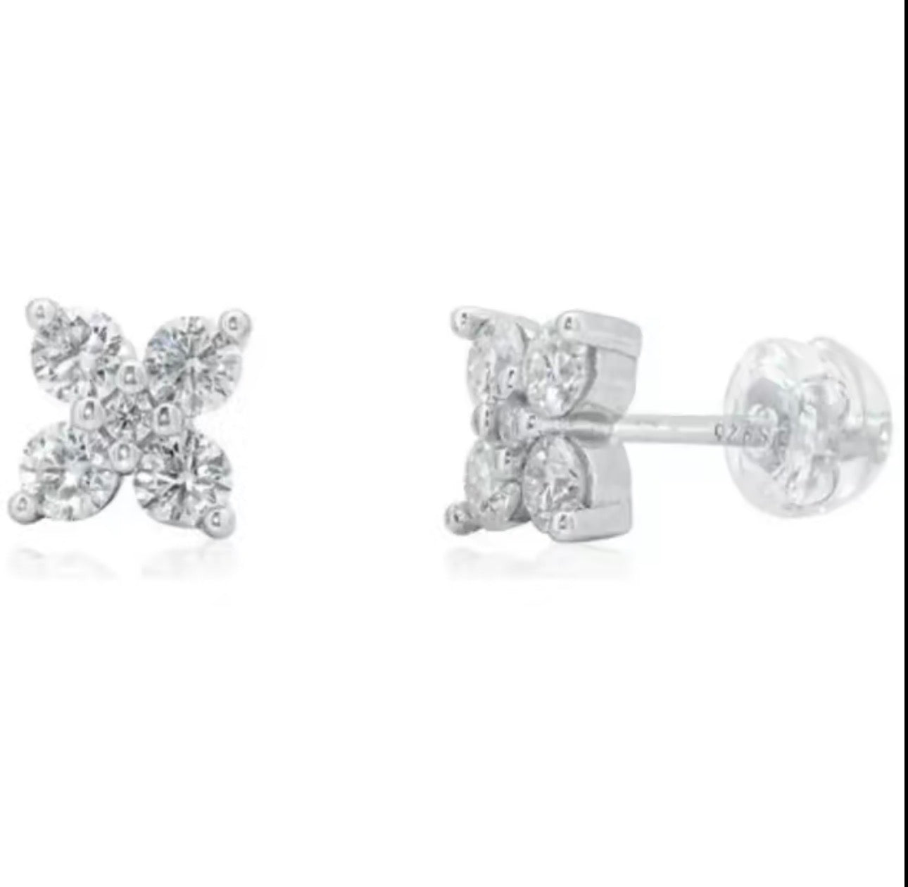 Flower 925 Moissanite Earrings