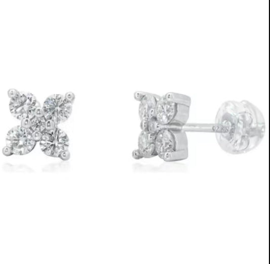 Flower 925 Moissanite Earrings