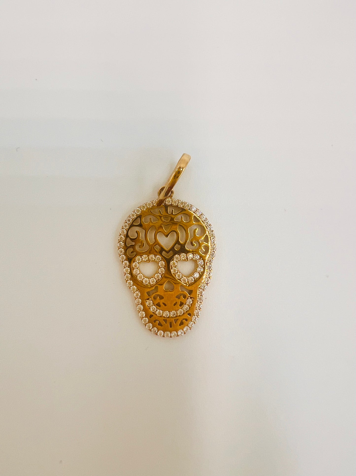 14K Sugar Skull Pendant