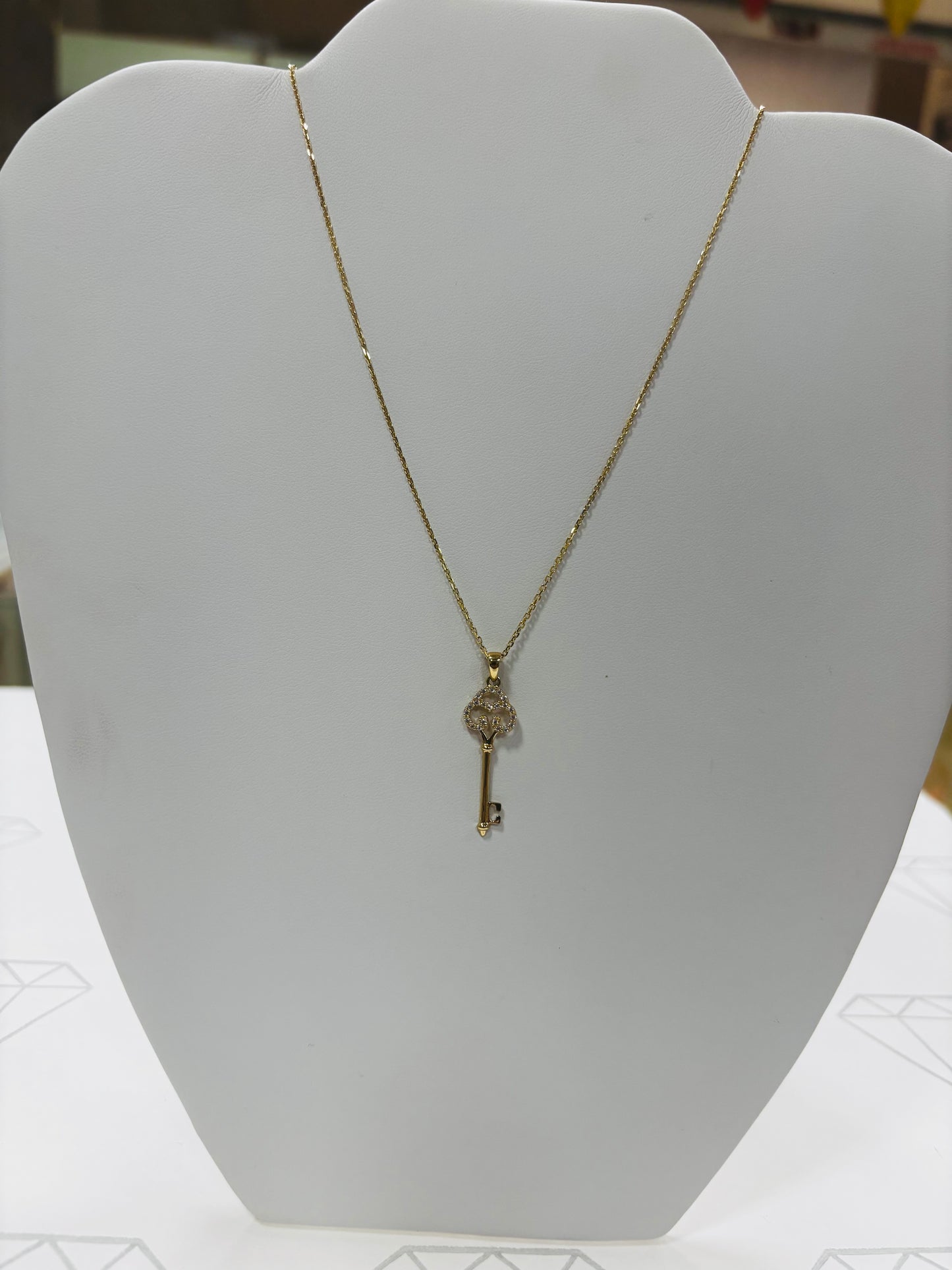 14K Gold Key+Chain