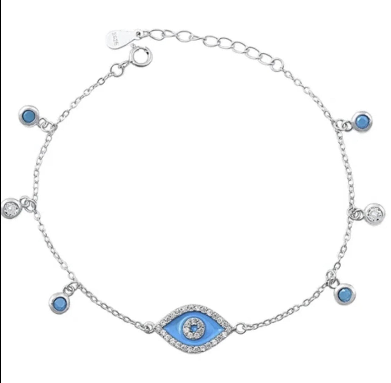 Sterling Silver Evil eye charm bracelet