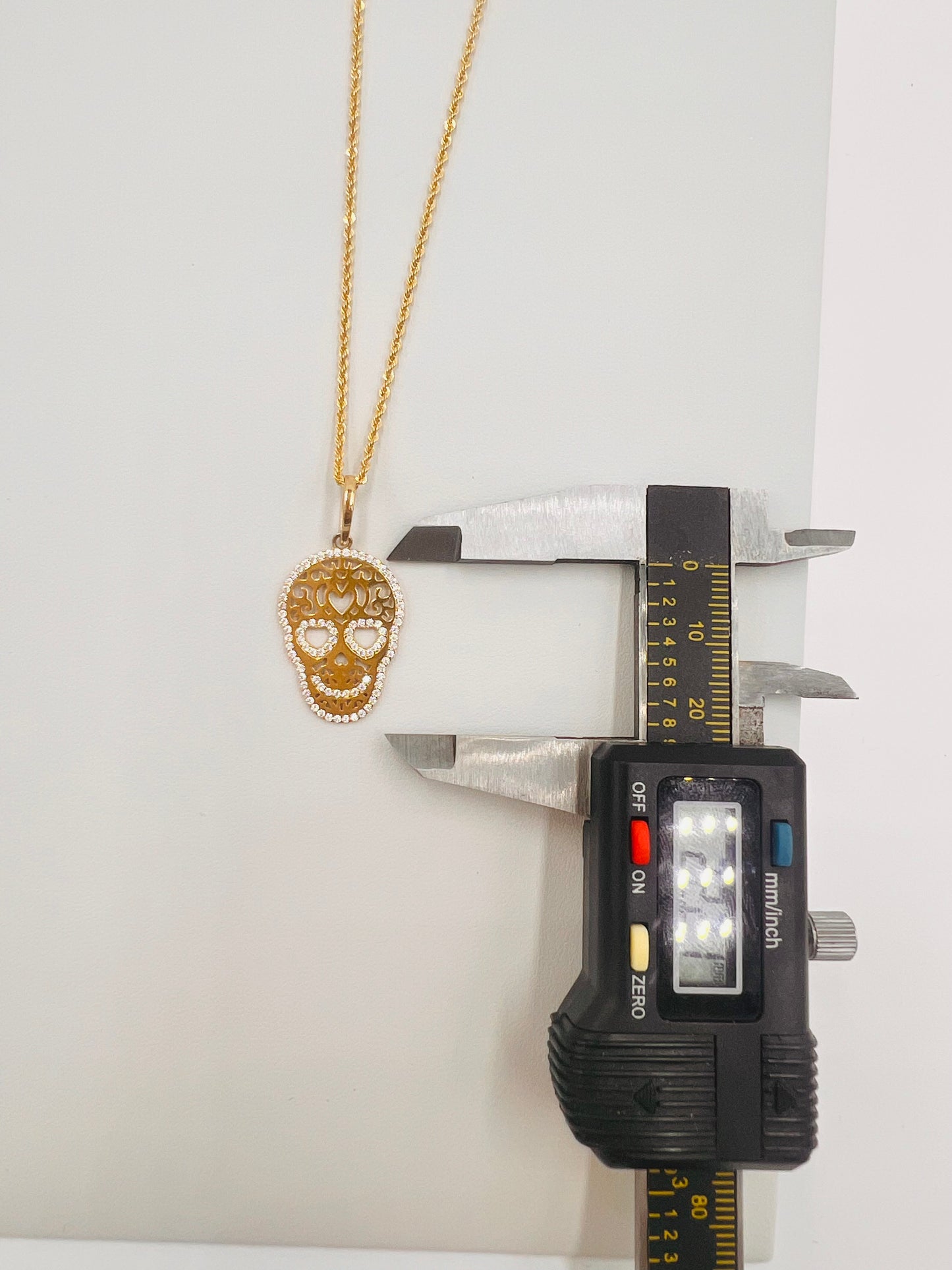14K Sugar Skull Pendant