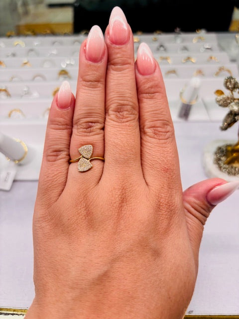 14K BYPASS DIAMOND RING